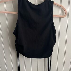 Tilly's Black Ruched Crop Tank Top